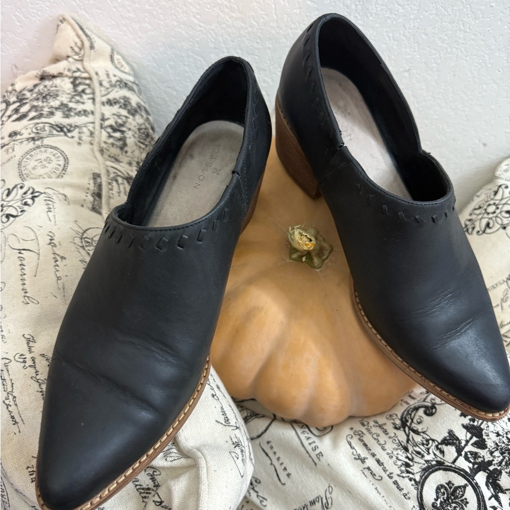 Caslon Black Leather Slip-On Loafers